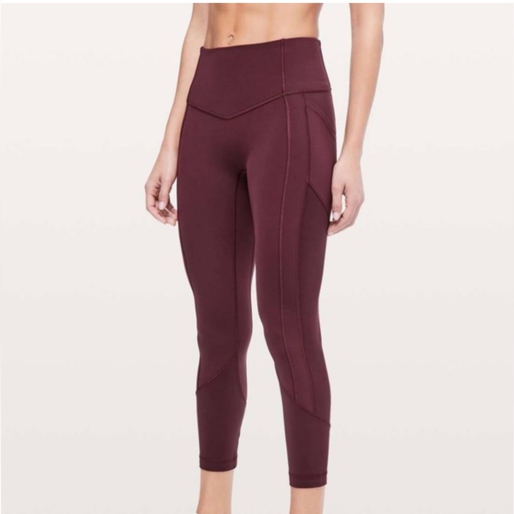 lululemon athletic.     Burgundy. Women. leggings